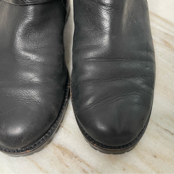 Cole Haan boots moto buckle leather hemlock black sz 8 biker women - Picture 4 of 12